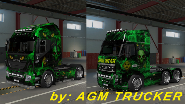 SKIN TRUCK VOLVO FH 16 CLASSIC E IVECO HI-WAY - CANAL AGM TRUCKER