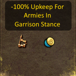 -100% Upkeep For Armies In Garrison Stance