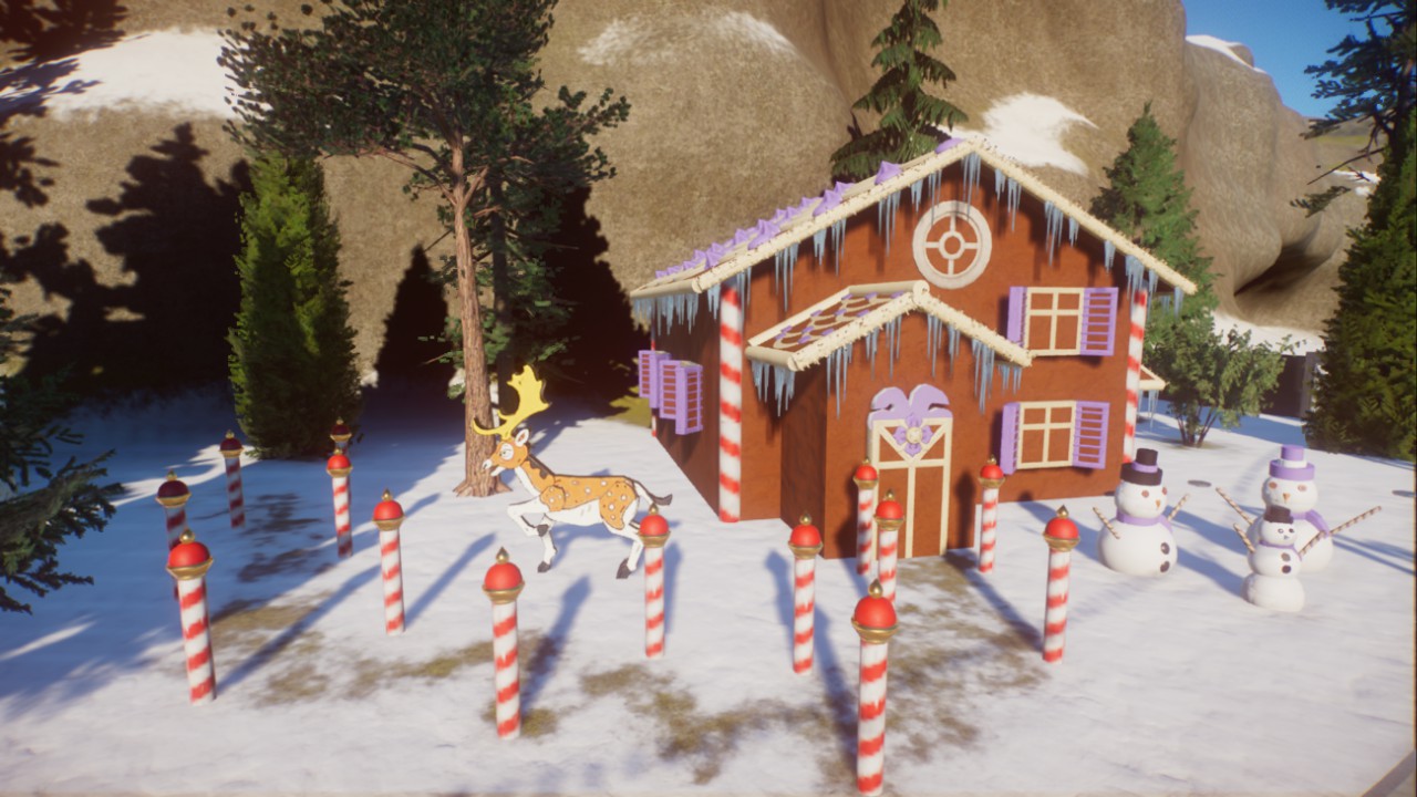 Gingerbread House Festive Fallow Deer Habitat