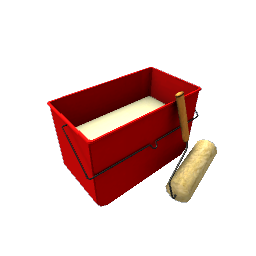 Paint Bucket and Roller- Red