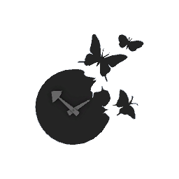 Butterfly Clock- Black