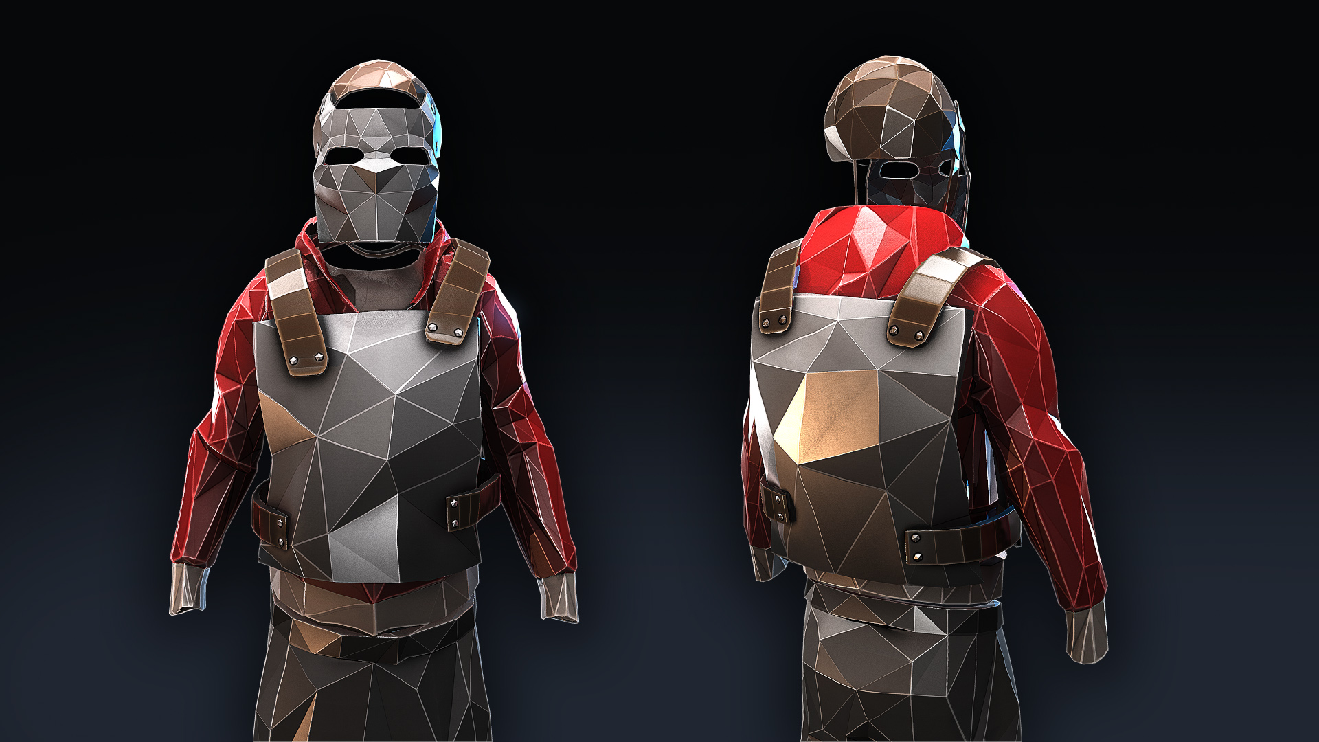 Low Poly Metal Facemask