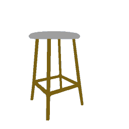 Bar Stool gold and white