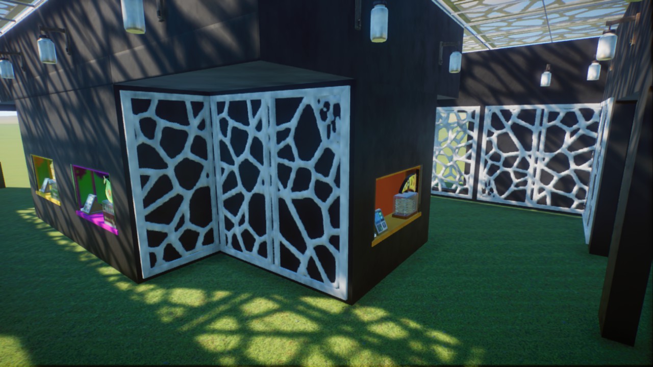 Black + White snack shop building