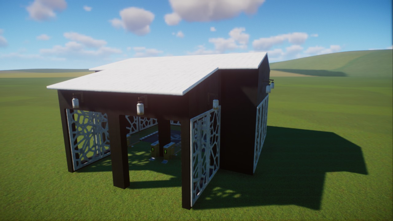 Black + White guest entrance