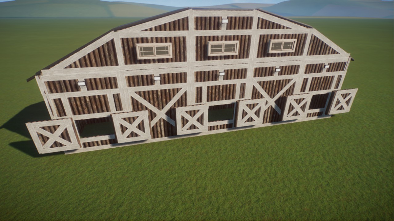 Barn shop shells, for 3 shops