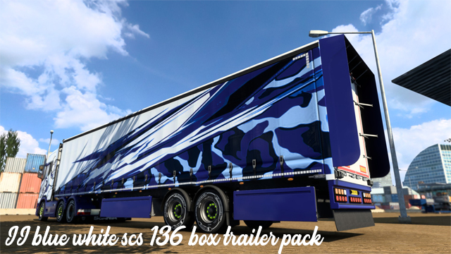 JJ blue white scs 136 box trailer pack
