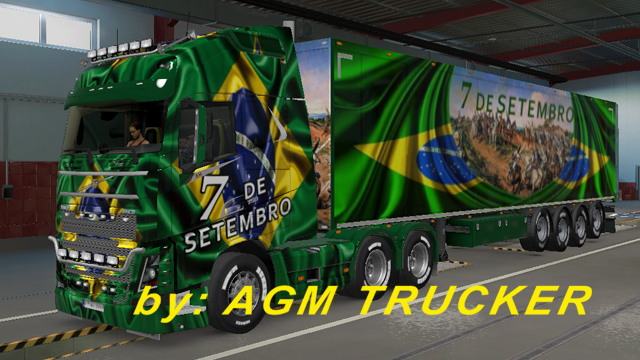 SKIN TRUCK VOLVO FH E REBOQUE 7 DE SETEMBRO- CANAL AGM TRUCKER