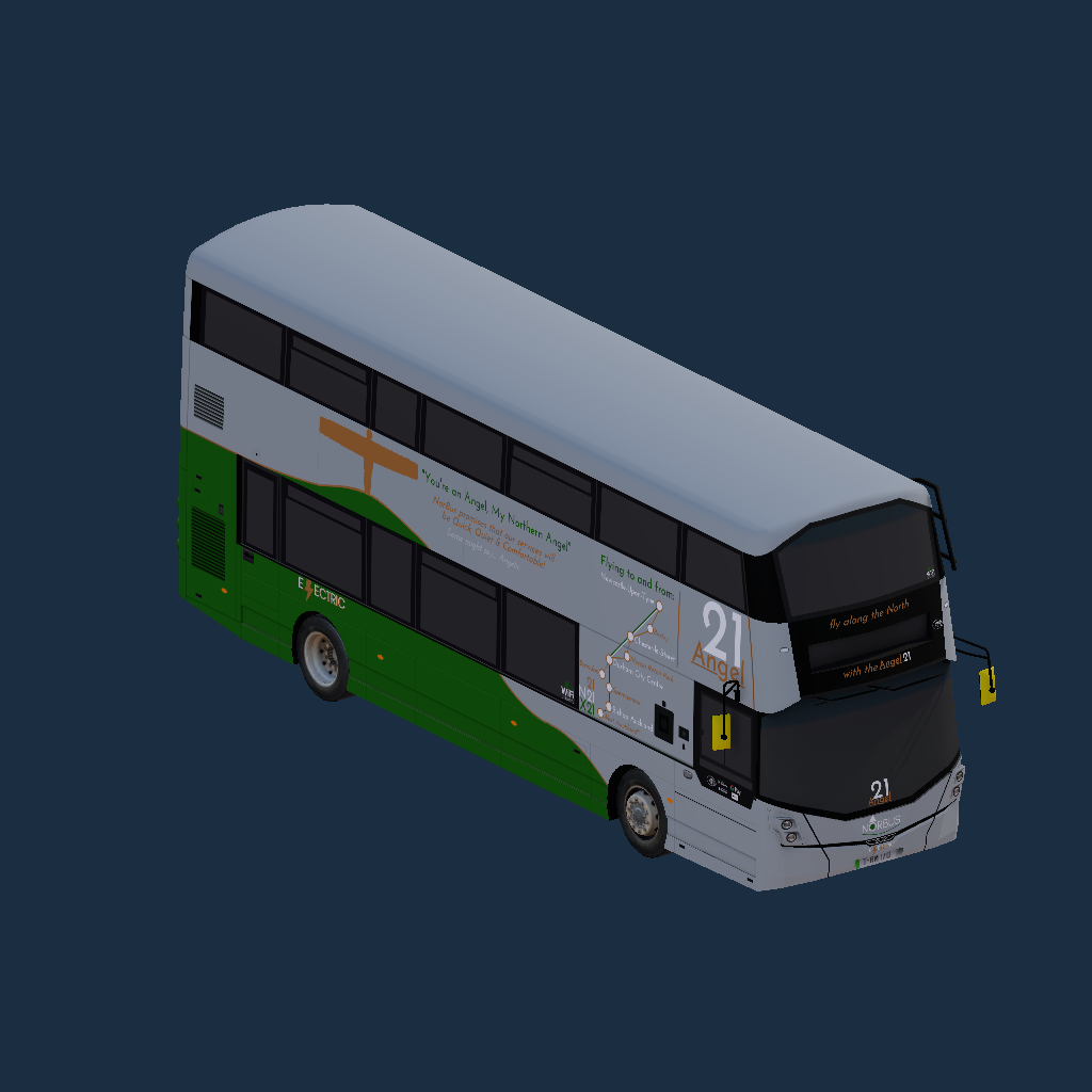 Wright Streetdeck Equipmake EV NorBus Tyne&Wear Angel21 Branded