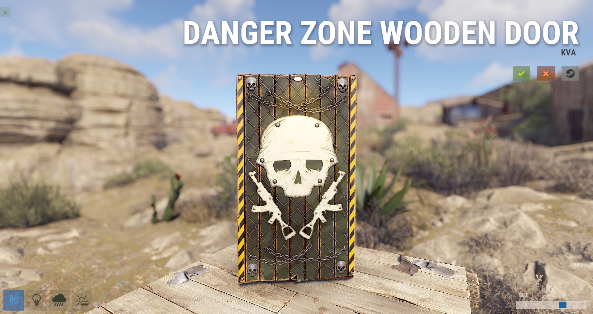 Danger Zone Wooden Door