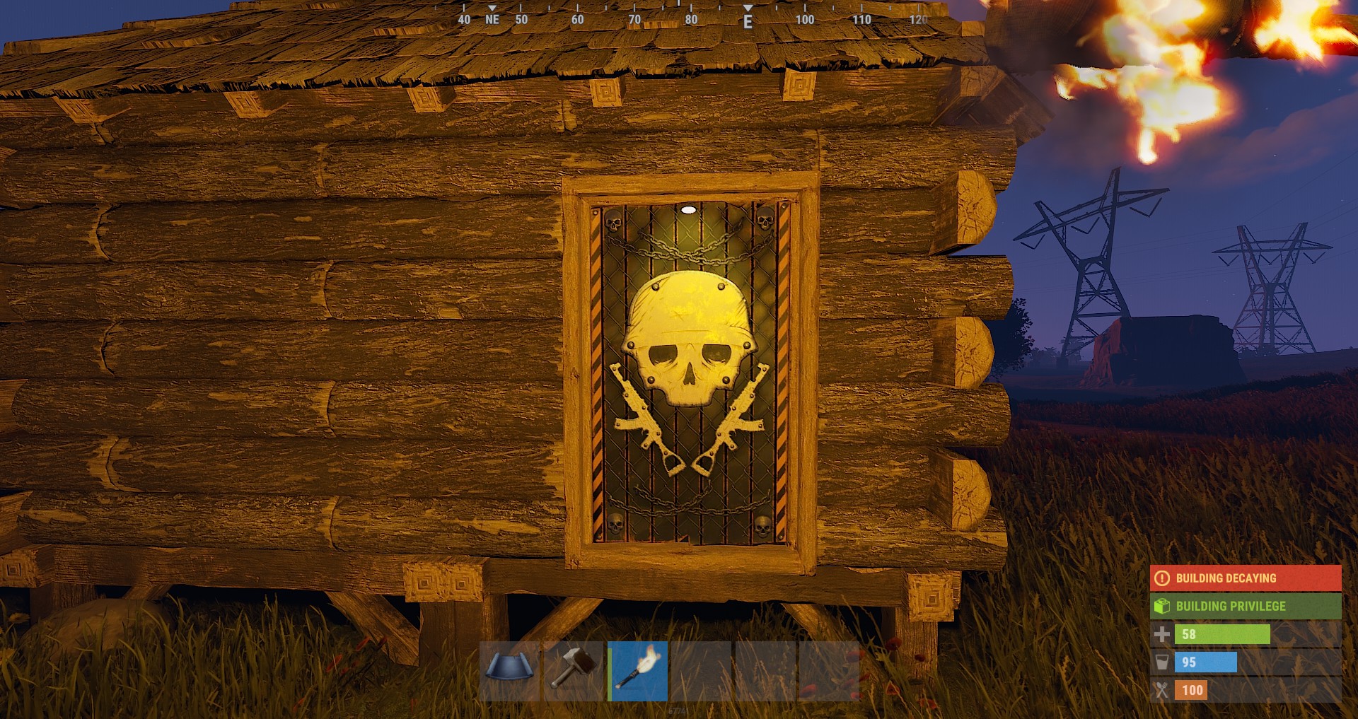 Danger Zone Wooden Door