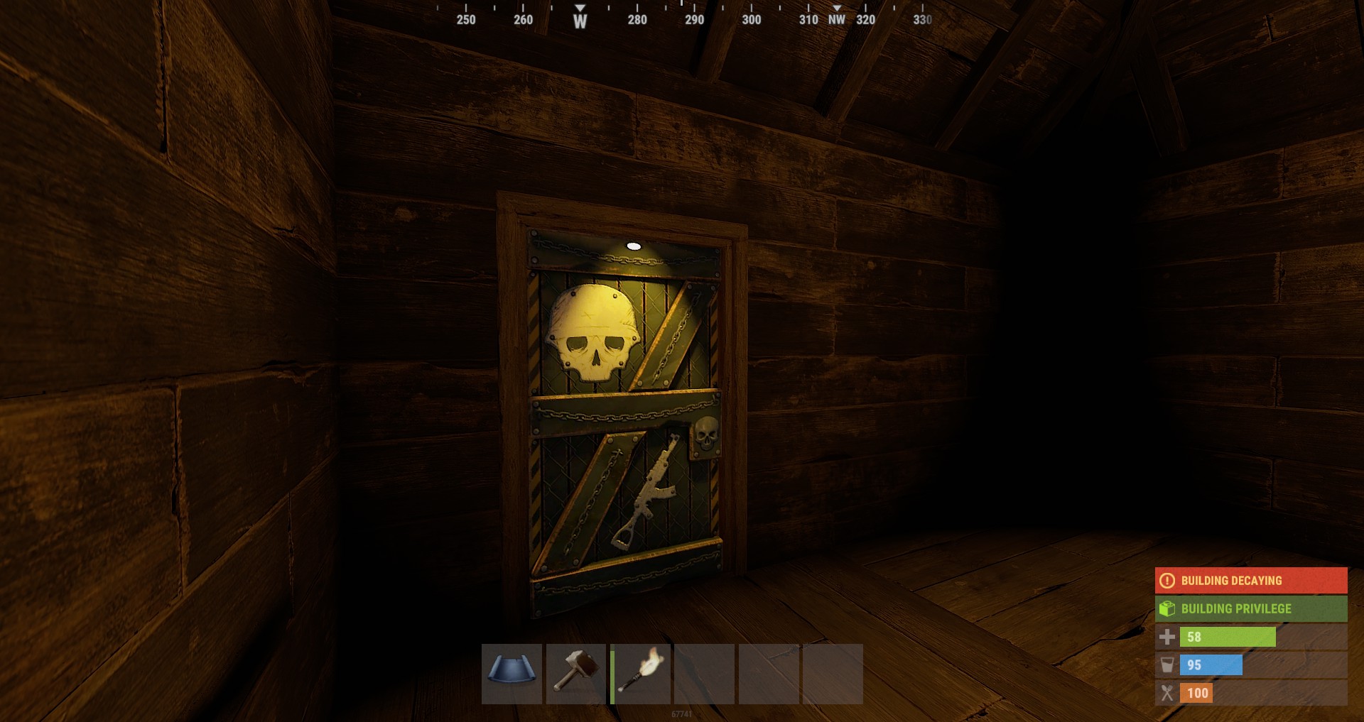 Danger Zone Wooden Door