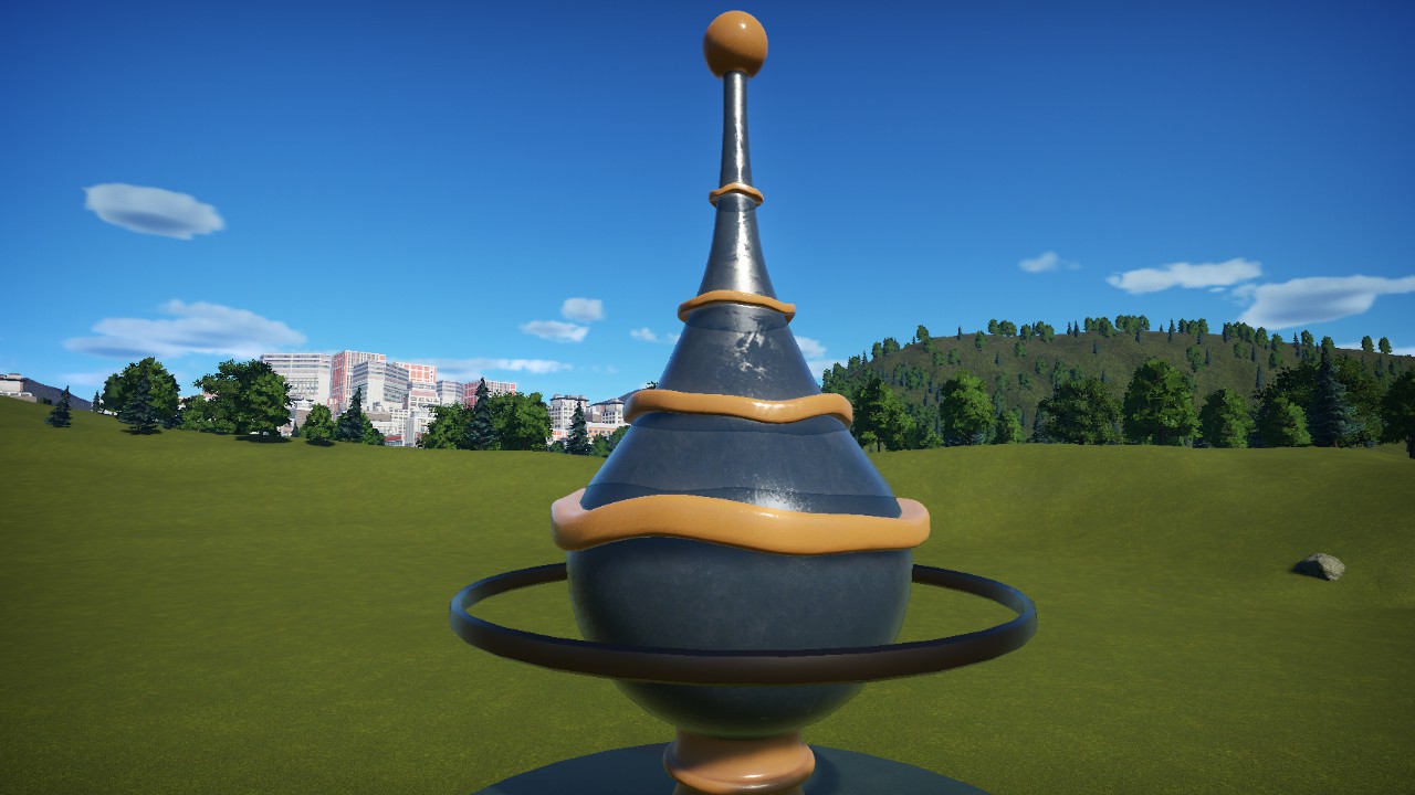 steampunk pull tower gold ornament