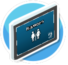 Signage Blue - Restrooms