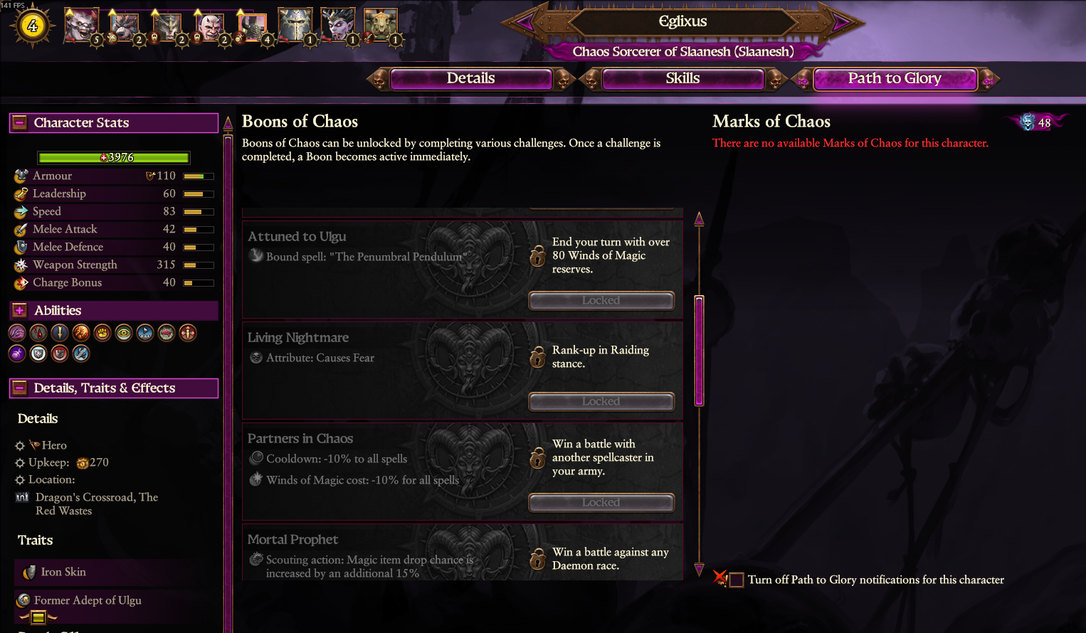 [8.0] Warriors of Chaos Path to Glory Unlimited Chaos Boons