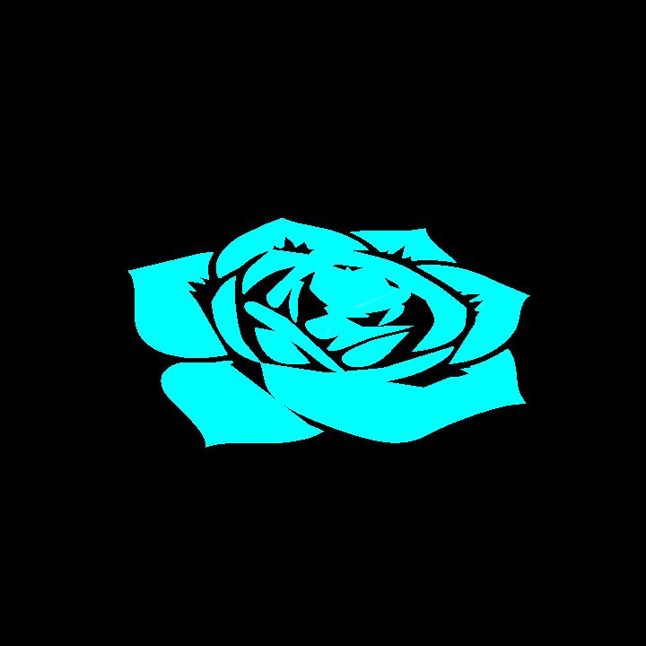 A glowing sigil - blue rose