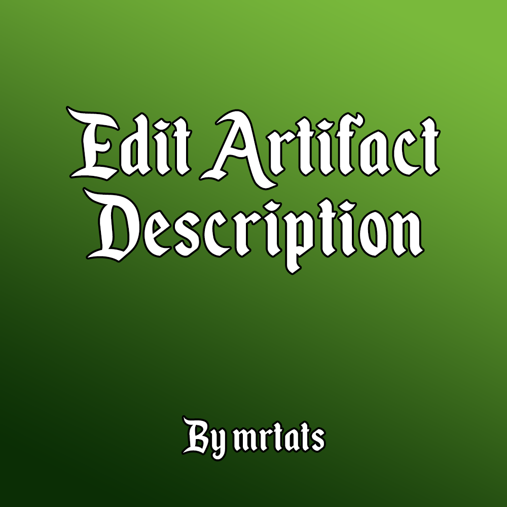 Edit Artifact Description