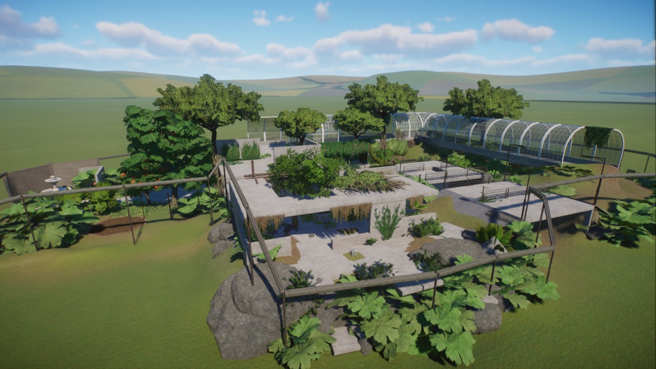 Giant Abandoned Facility Habitat For Mandrills