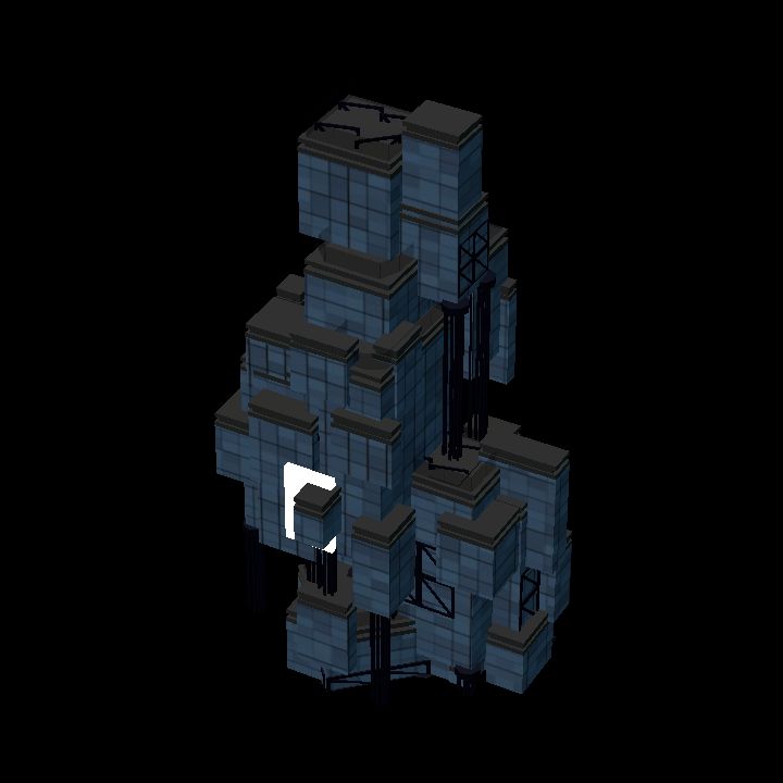 Low Poly Scifi Towers B 4 