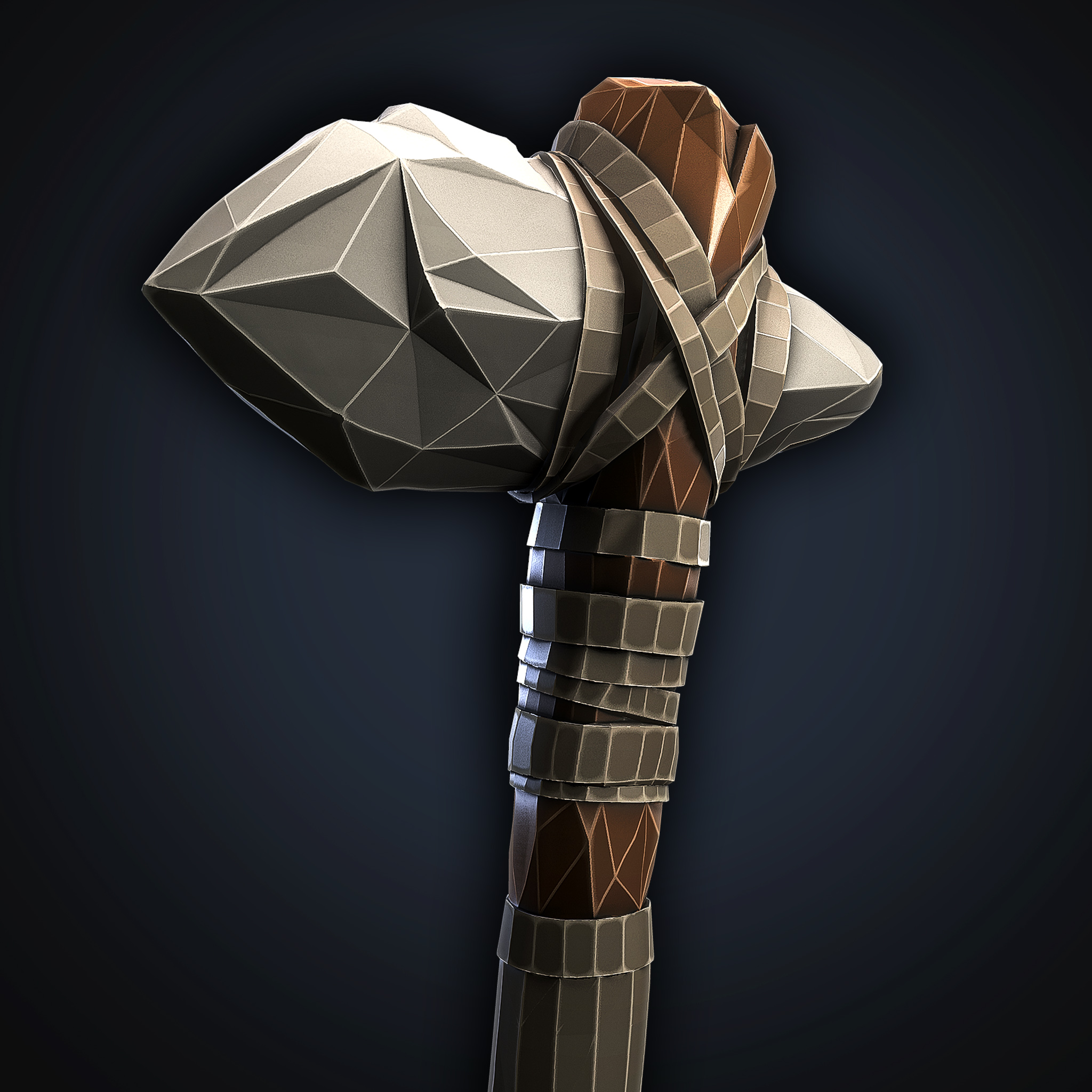 Low Poly Stone Hatchet