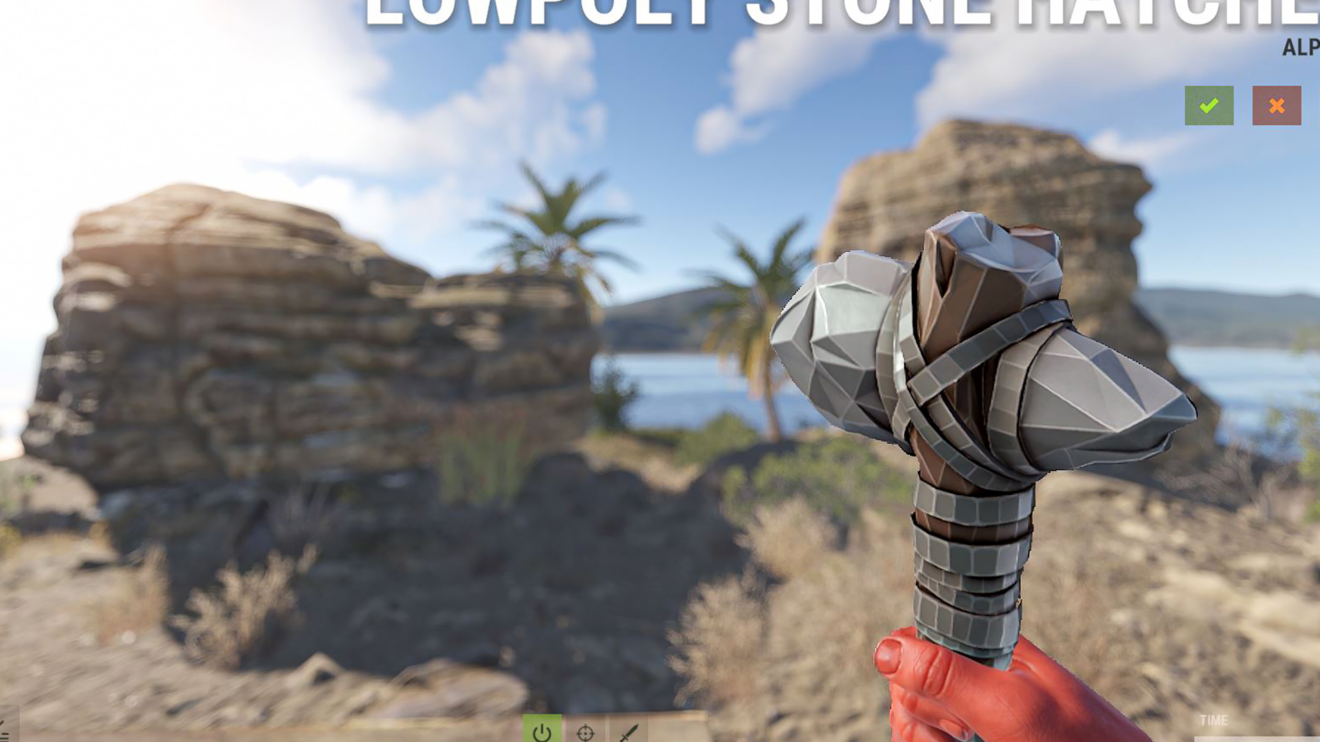 Low Poly Stone Hatchet