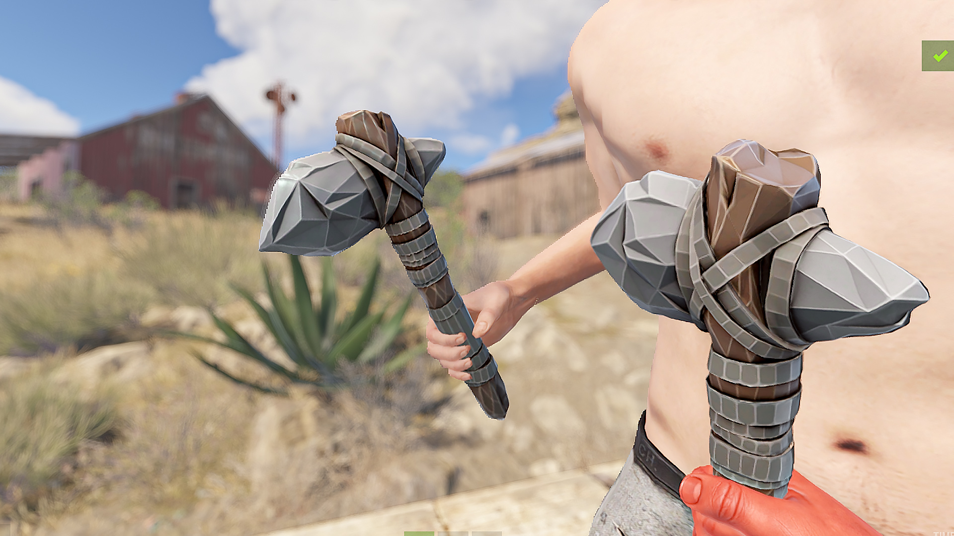 Low Poly Stone Hatchet