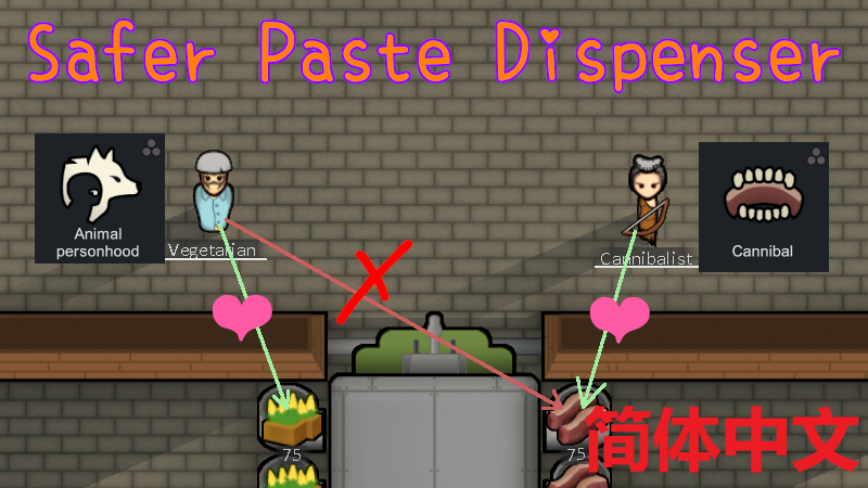 Safer Paste Dispenser 简体中文汉化 更安全的营养膏配置 mod preview for RimWorld
