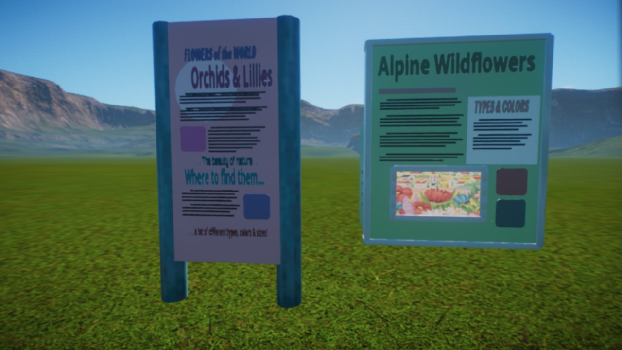Anna's: Custom Info Boards - 'FLORA' / Flowers of the world signs