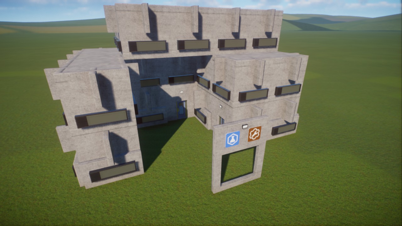 Brutalist style research facility