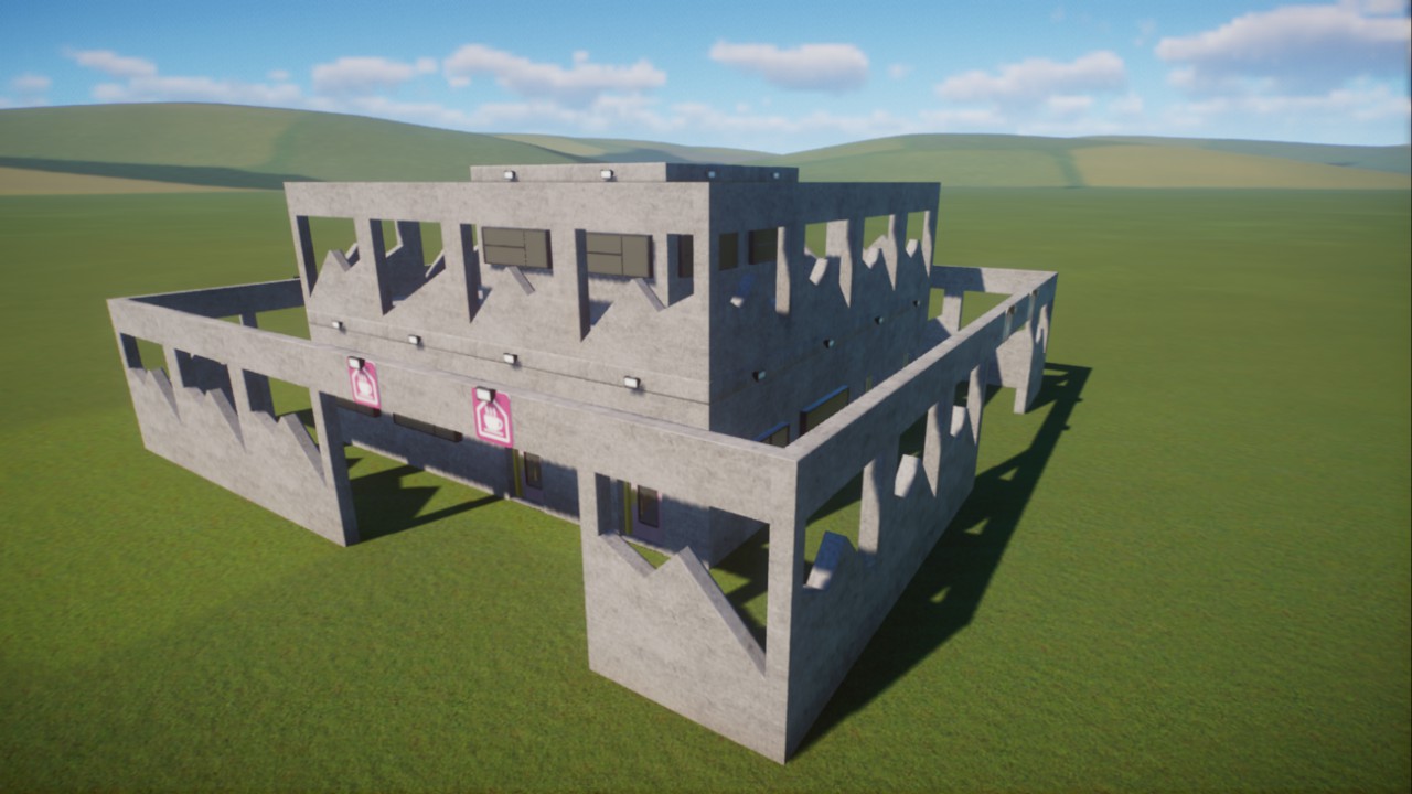 Brutalist style mega staff center