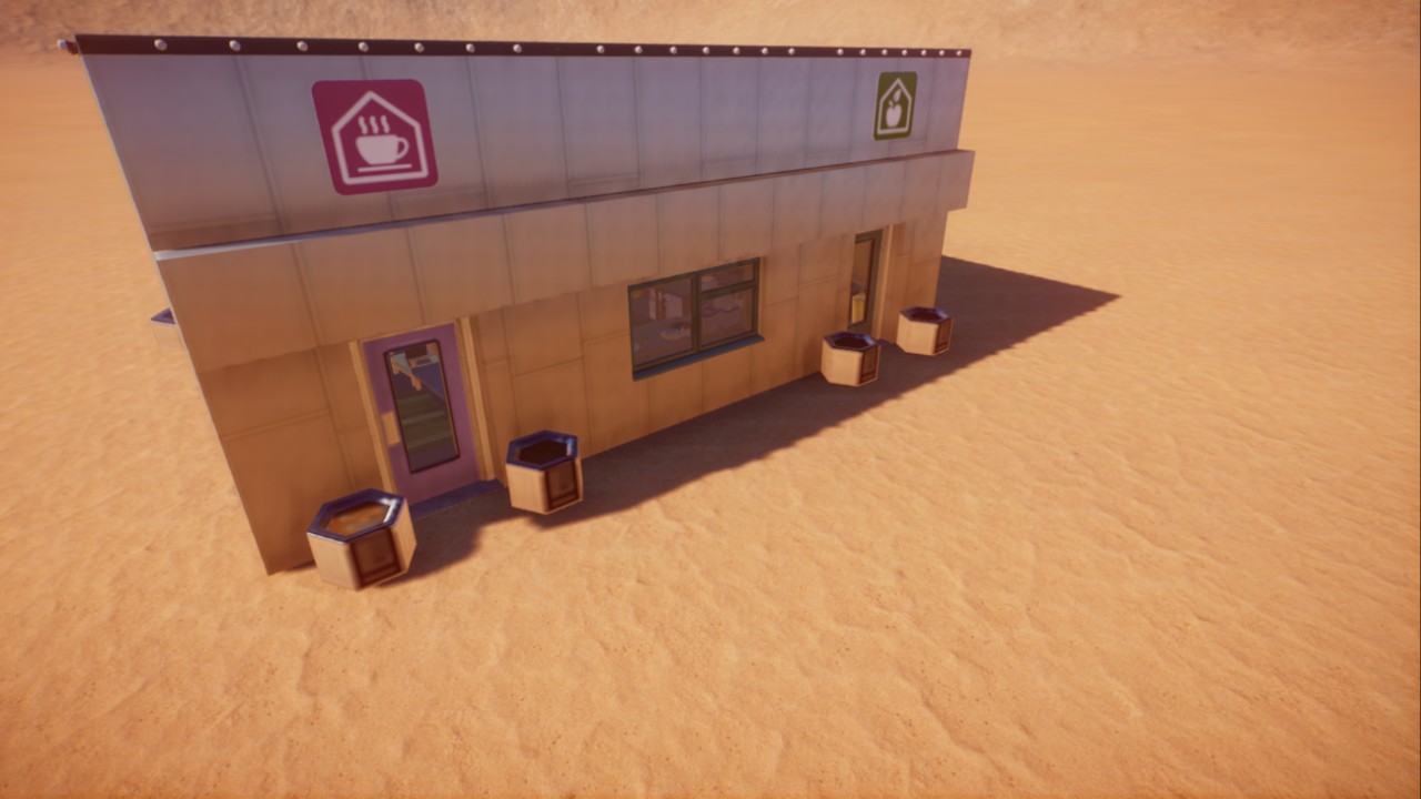 Metal staff center + keeper hut