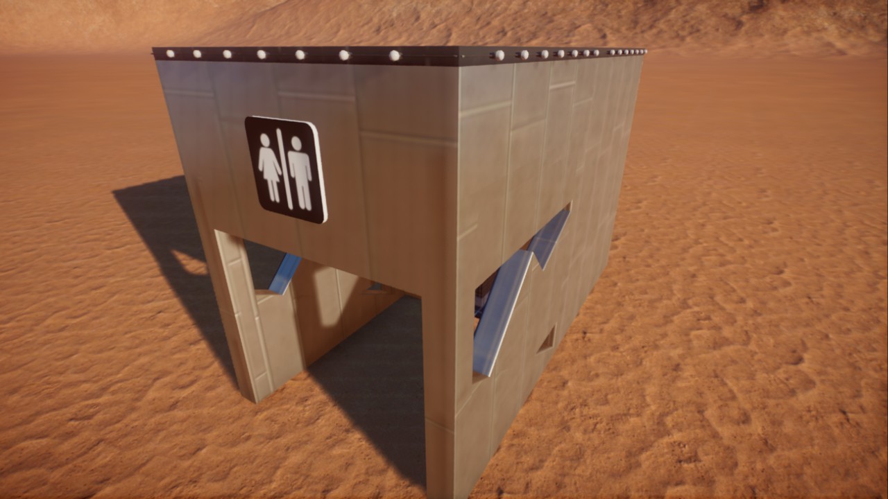 Metal small bathroom