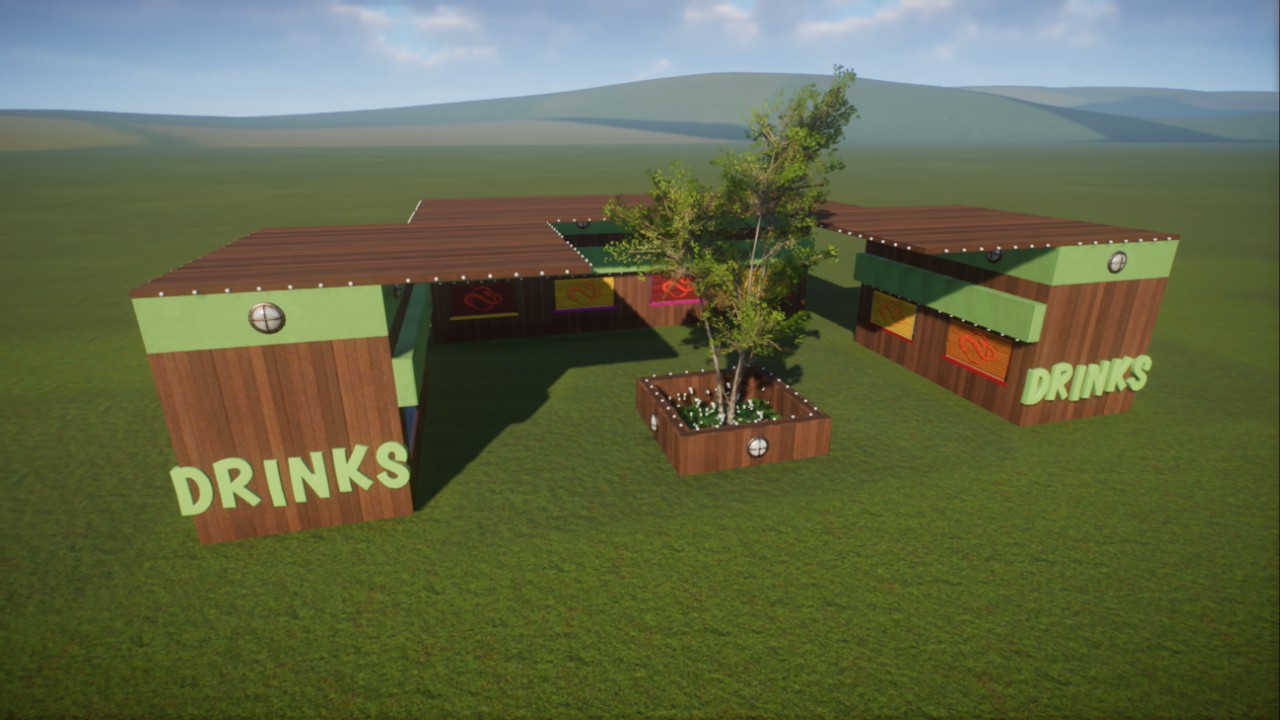 Green and wood drink shops