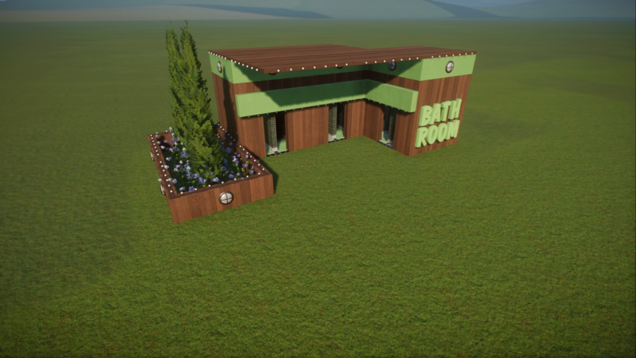 Green and Wood bathrooms / toilets