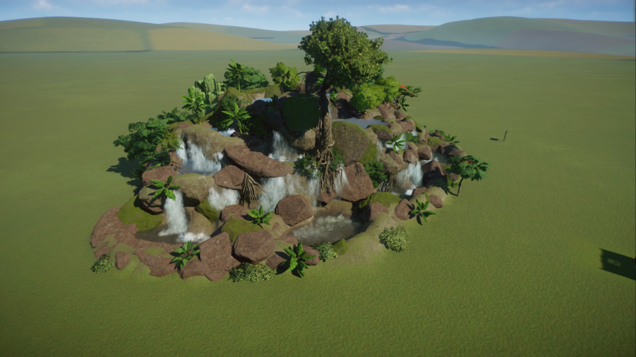 Huge tropical waterfall