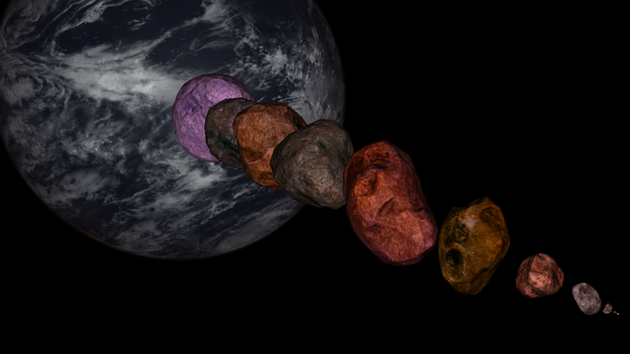 Asteroid Size Comparison V2