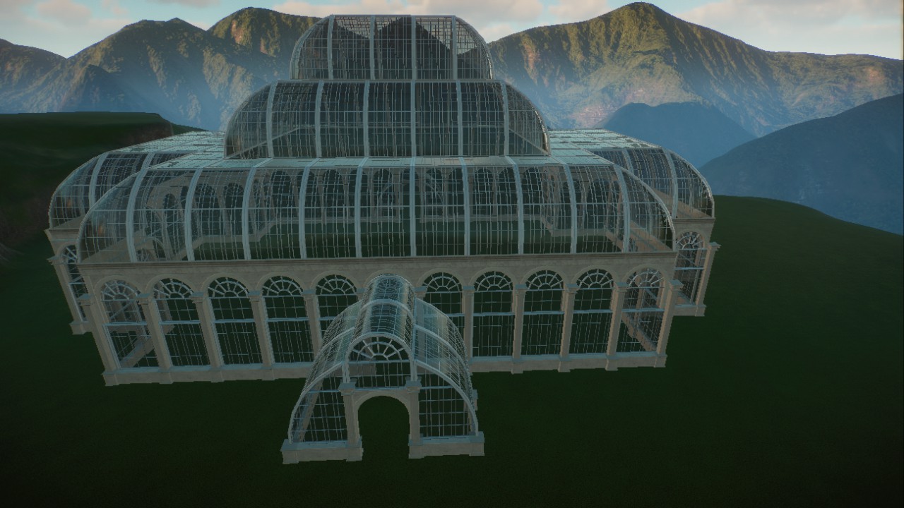 large glass house, großes Glashaus
