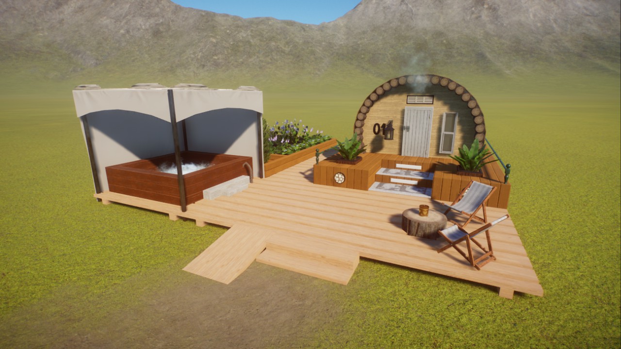 Glamping Pod with hot tub