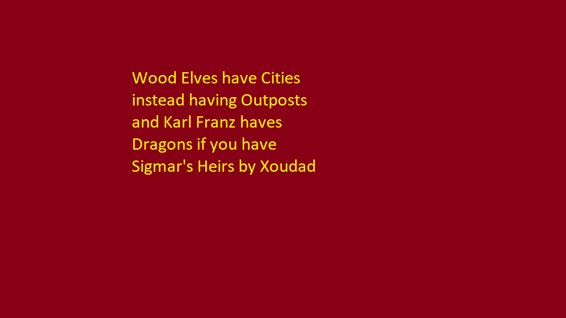 Wood Elves Cities , Cavalry buff and Semi-Lorefriendly for SFO