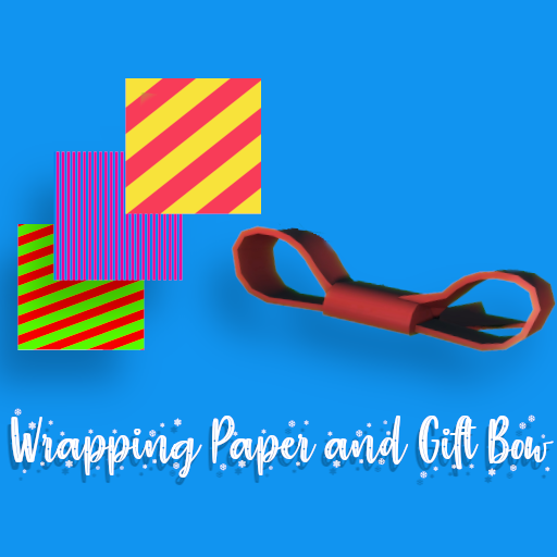 Wrapping Paper Materials and Gift Bow Model