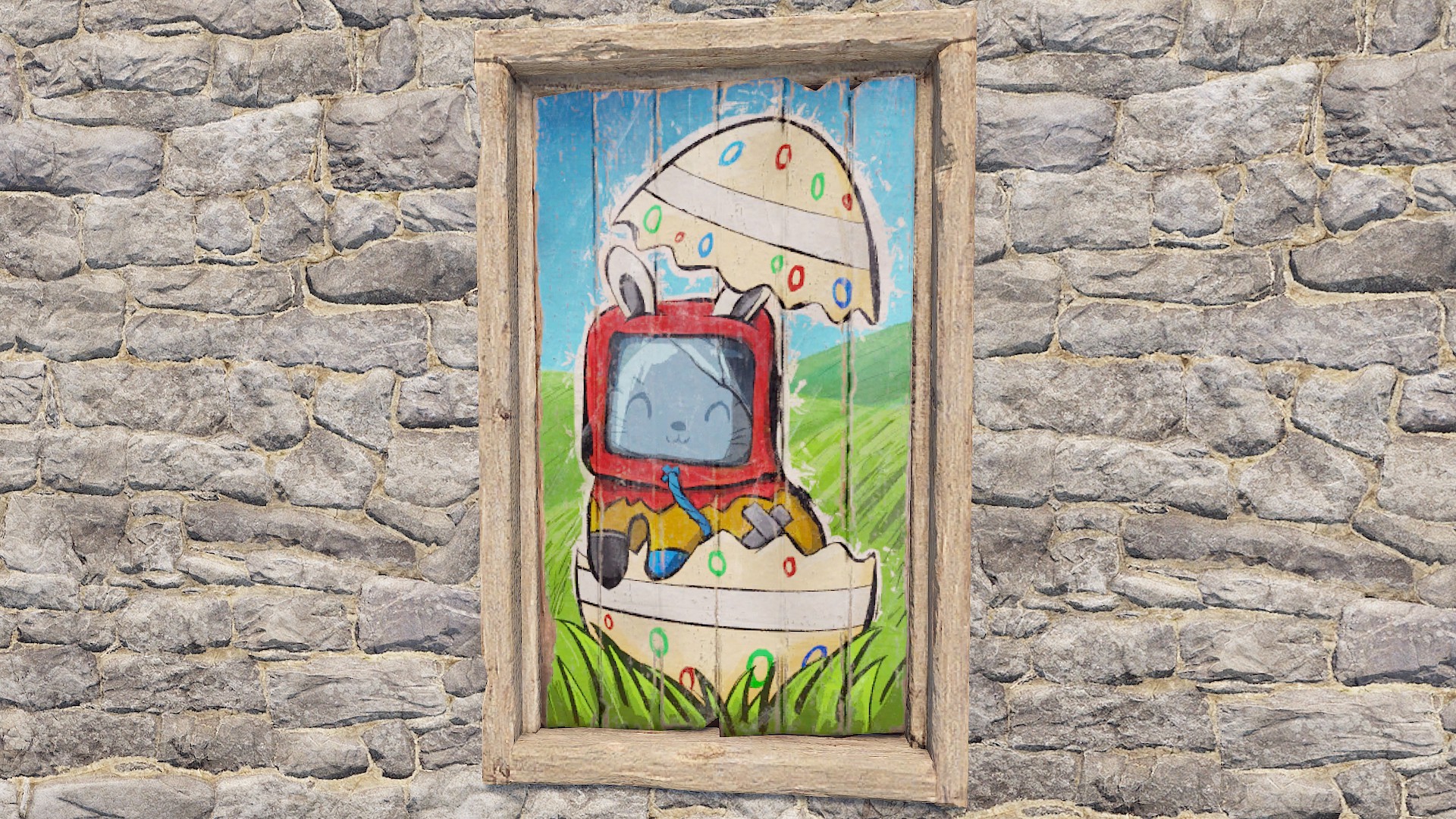 Funny Bunny Wood Door