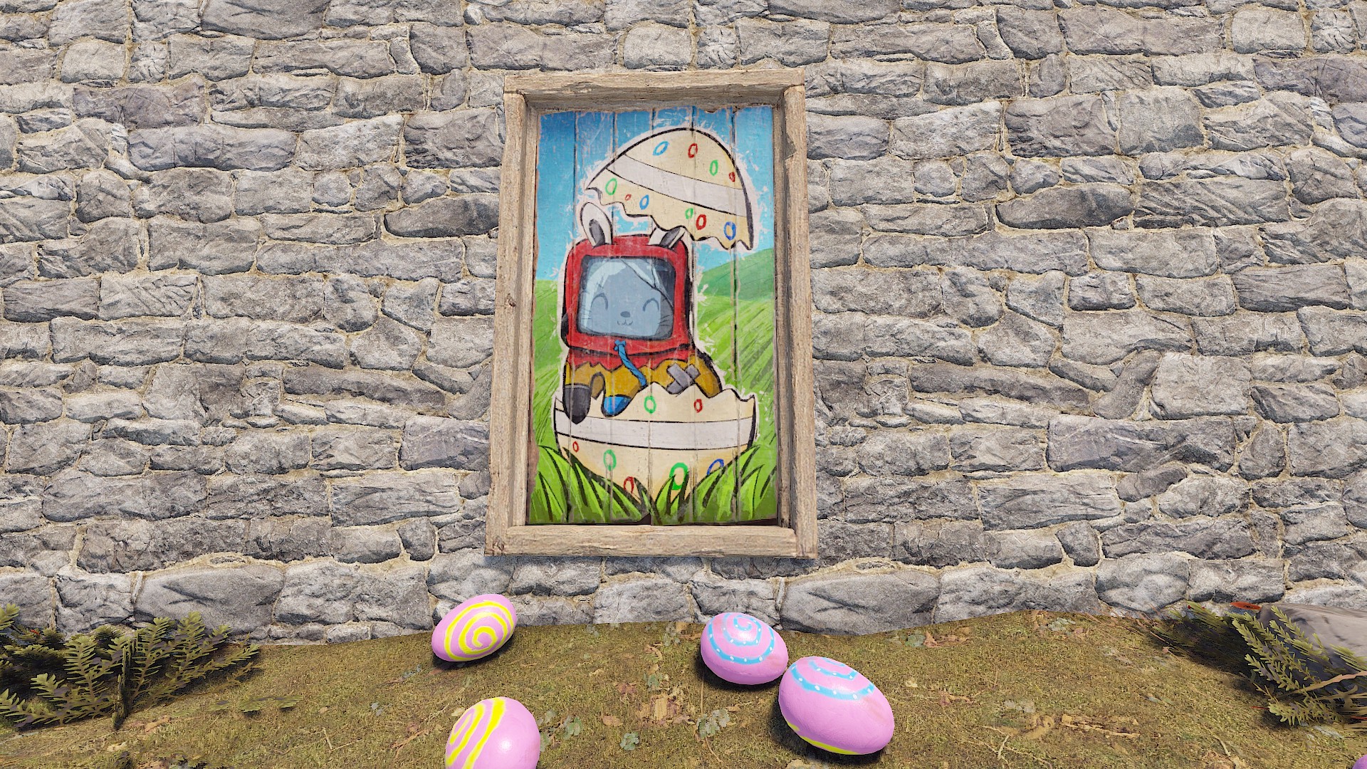 Funny Bunny Wood Door
