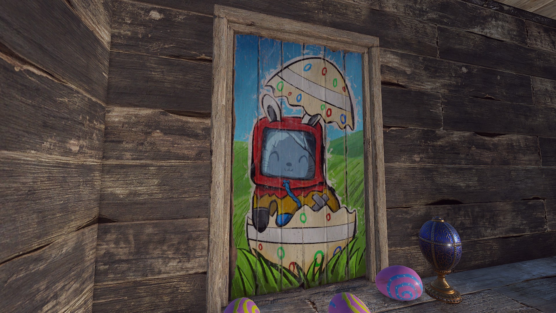 Funny Bunny Wood Door