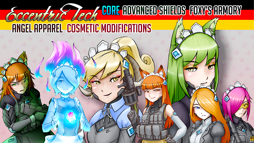 Eccentric Tech - Core / Cosmetic Modifications 2.0 / Angel Apparel / Advanced Shields / Foxy's Armory 2.0 Deutsch