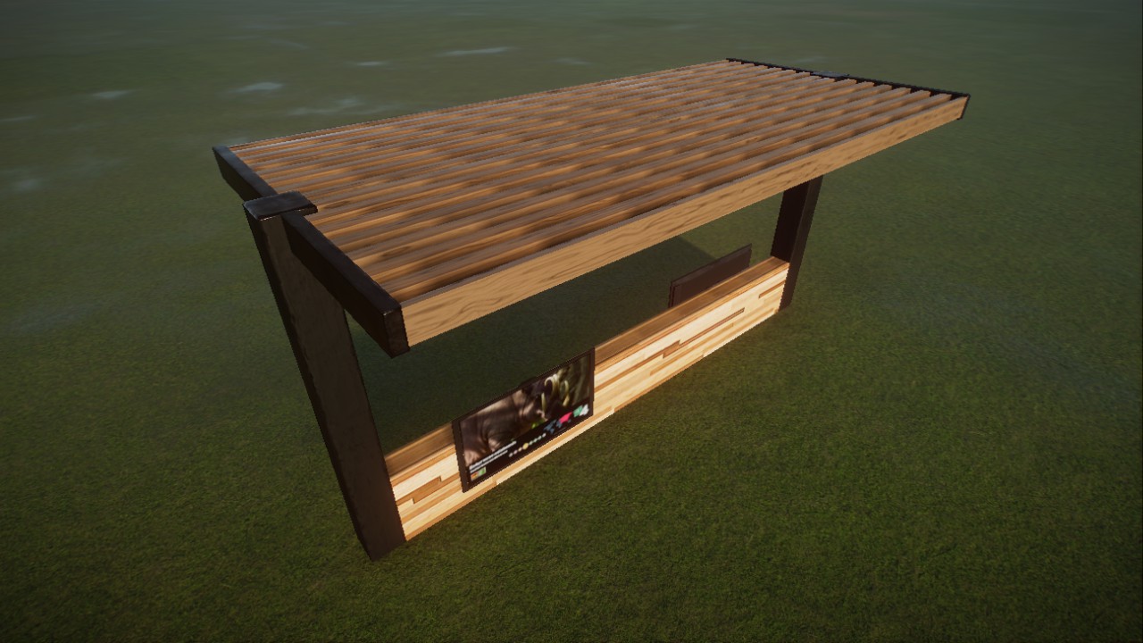 Black and Wood Education Fence With Guest Shelter preview