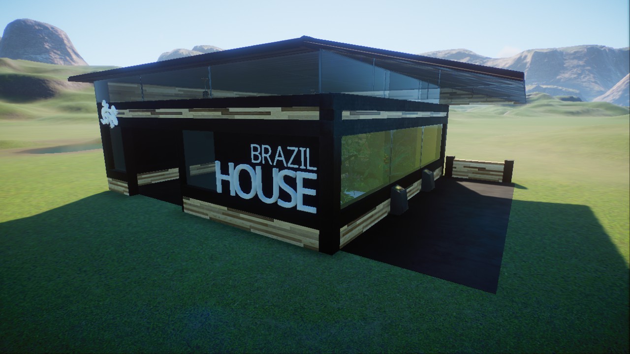 Black and Wood Exhibit House with Outdoor Viewing Area Mirror preview