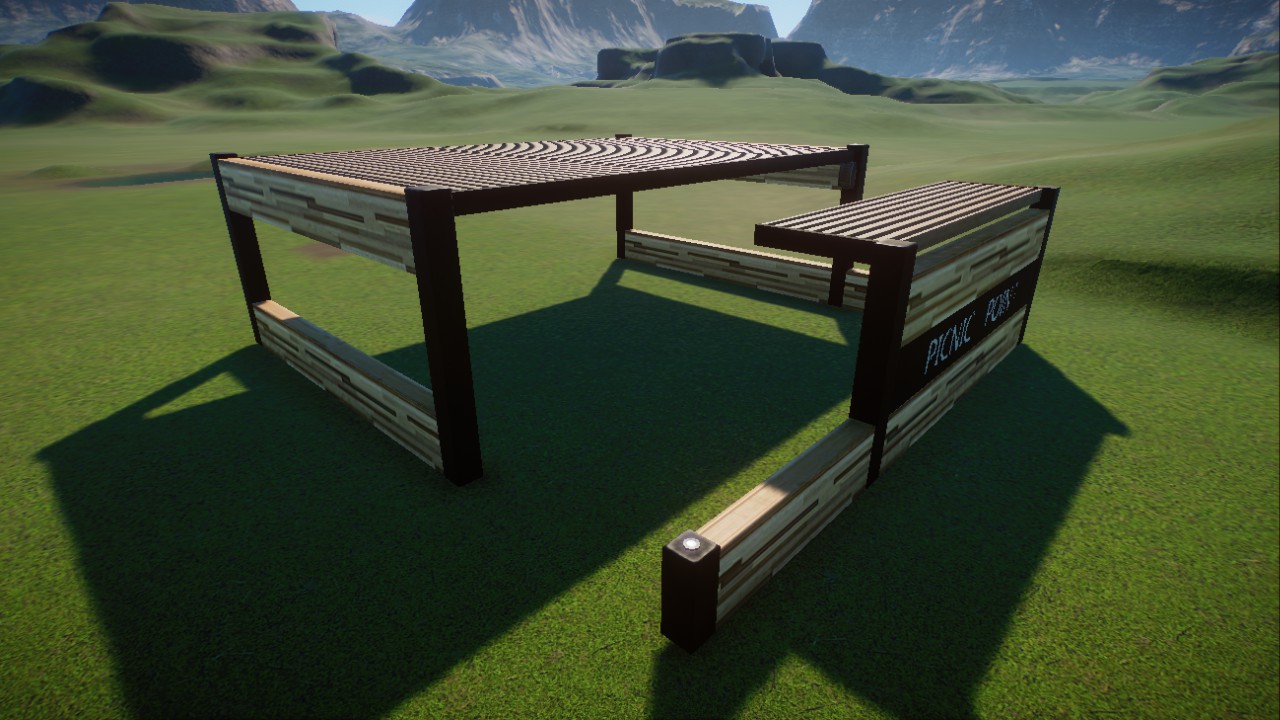 Black and Wood Covered Picnic Area preview