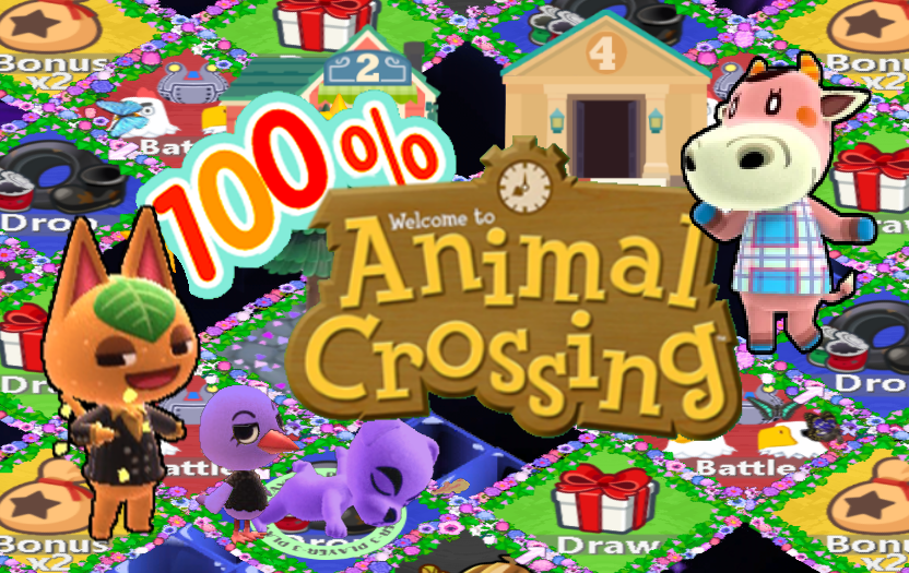 100% Animal Crossing Purple Spring Blossoms Panels