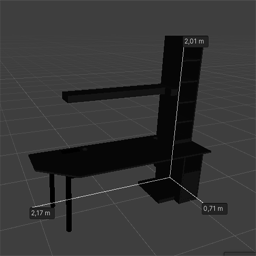 Desk with Shelf Black Matte