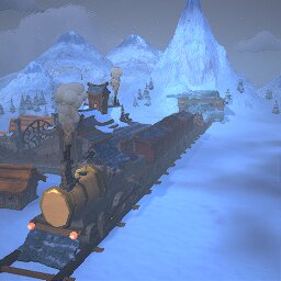 Train stuck in ice